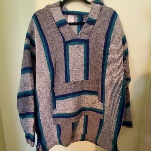 Baja Hoodie in teal and gray. Mexport XL